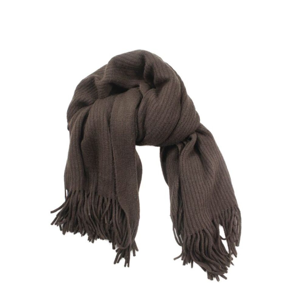 Cejon Accessories Inc. Womens Ribbed Fringed Pocho Shawl Brown One Size